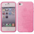 Coque silicone effet métallique rose pour iPhone 4 / 4S