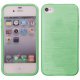 Coque silicone effet metalique vert pour iPhone 4 / 4S