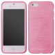 Coque silicone effet metalique rose pour iPhone 5 / 5S