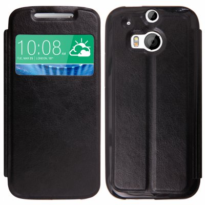 Etui livre noir pour HTC ONE (M8)