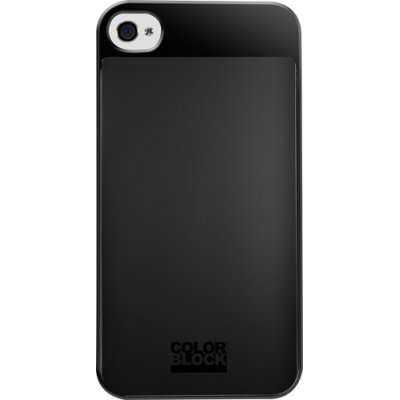 Coque rigide Colorblock noire pour iPhone 4/4S avec emplacement pour carte