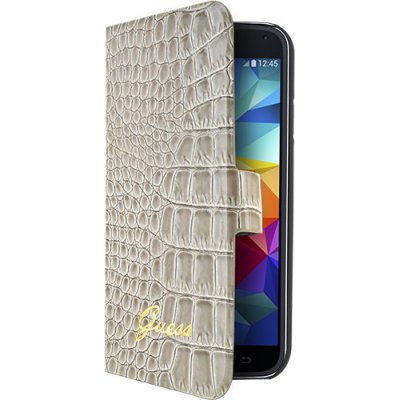 Etui à rabat Guess effet croco beige pour Samsung Galaxy S5 mini G800