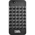 Coque semi-rigide noire Karl Lagerfeld Collection clous 3D pour iPhone 4/4S