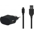 Mini chargeur secteur noir 2A pour appareils équipés d'un port Micro USB