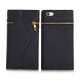 Etui livre portefeuille noir pour Apple iPhone 6 Plus