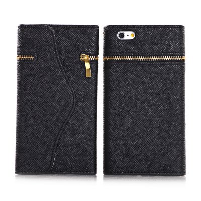 Etui livre portefeuille noir pour Apple iPhone 6 Plus