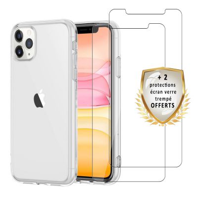 Coque iPhone 11  Pro Silicone + 2 verres trempés 