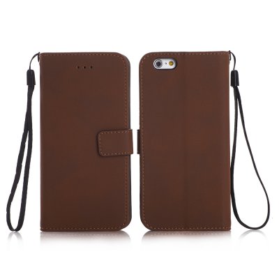 Etui livre marron avec dragonne pour Apple iPhone 6 Plus