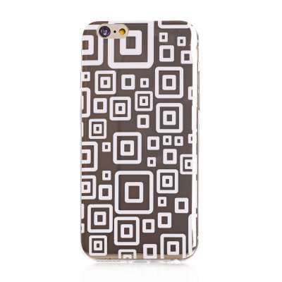 Coque silicone dorée motif rectangles blanc pour Apple iPhone 6 Plus