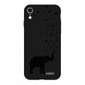 Coque iPhone Xr Silicone Liquide Douce noir Elephant Evetane.
