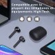 Ecouteurs Bluetooth intra-auriculaires sans fil Noir