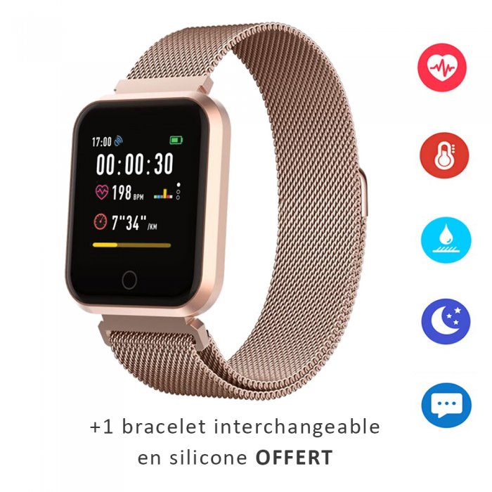 Montre Connectée Femme Bracelet Silicone