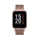 Montre connectée multi-sport IP67 avec bracelet modifiable (silicone ou métallisé) Rose Gold