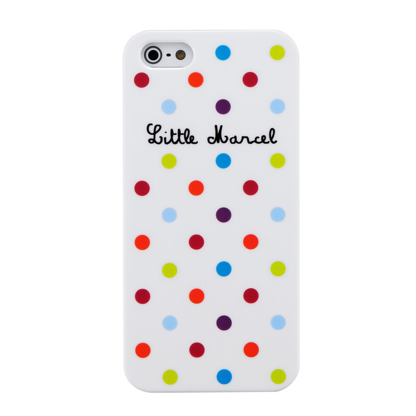 LITTLE MARCEL Coque Little Marcel iPhone 5S multi points blanc