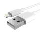 Câble Lightning USB 2 A , 1 m résistant blanc