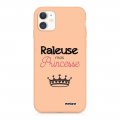 Coque iPhone 11 Silicone Liquide Douce rose pâle Raleuse mais princesse Evetane.