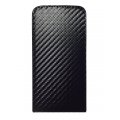 Etui clapet noir carbone pour Samsung Galaxy Core Plus