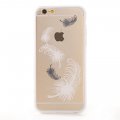 Coque rigide transparente plumes blanches pour Apple iPhone 6 et 6S 
