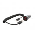 Swiss Charger mini Chargeur Allume Cigare double USB 2.4A Micro USB