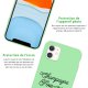 Coque iPhone 11 Silicone Liquide Douce vert pâle Champ et Fiesta Ecriture Tendance et Design La Coque Francaise