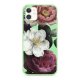 Coque iPhone 11 Silicone Liquide Douce vert pâle Fleurs roses Ecriture Tendance et Design La Coque Francaise