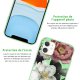 Coque iPhone 11 Silicone Liquide Douce vert pâle Fleurs roses Ecriture Tendance et Design La Coque Francaise