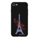 Coque iPhone 7/8 Silicone Liquide Douce noir Tour Eiffel Oh La La Ecriture Tendance et Design La Coque Francaise