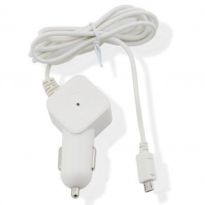 Chargeur voiture muvit Micro USB 1A 1.2m blanc