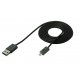 Câble droit USB / Micro Usb, charge + sync 2.1A 3 metres noir