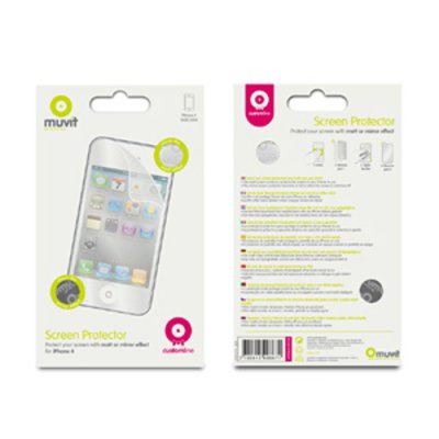 Pack de 2 films protecteurs Muvit  un effet miroir et un mat  pour iphone 4/4S