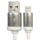 Câble de charge et synchronisation blanc argenté USB / Lightning 1.5m