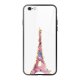 Coque en verre trempé iPhone 6 Plus / 6S Plus Tour Eiffel Pierre Rose Ecriture Tendance et Design La Coque Francaise.