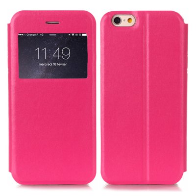 Etui livre fenêtre rose nacré pour Apple iPhone 6