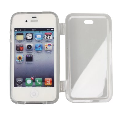 Etui livre gris transparent pour Apple iPhone 4/4S