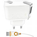 Chargeur secteur Unplug blanc à double ports USB pour iPhone/iPad/iPod