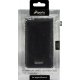 Etui rabat cuir et aluminium noir pour iPhone 4/4S
