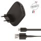 Chargeur secteur Muvit MIF 2 USB 2.4a noir + cable plat usb/ Micro Usb 1.20m