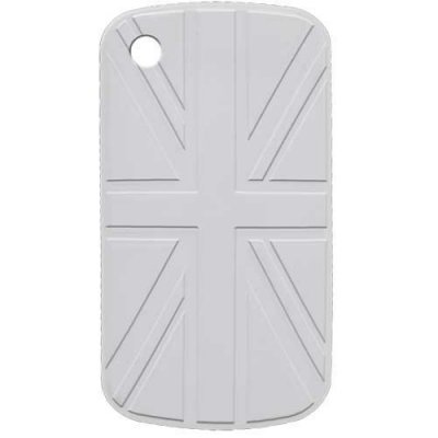 Coque blanche en silicone avec drapeau du Royaume-Uni en relief pour BlackBerry Curve 8520/9300