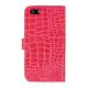 Etui livre croco glossy rose pour Apple iPhone 5/5S