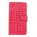 Etui livre croco glossy rose pour Apple iPhone 5/5S