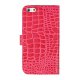 Etui livre croco glossy rose pour Apple iPhone 6