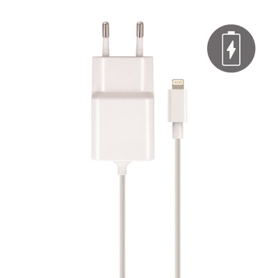 Chargeur  secteur lightning charge rapide 2.1A blanc