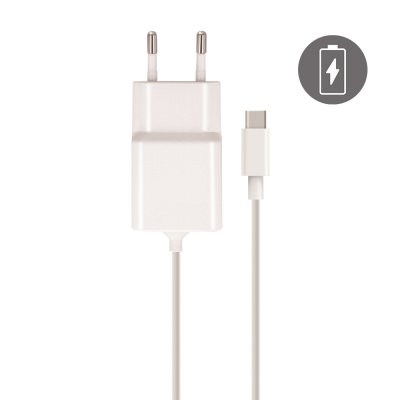 Chargeur  secteur Type-C  charge rapide 2.1A blanc