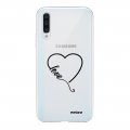 Coque Samsung Galaxy A50 silicone transparente Coeur love ultra resistant Protection housse Motif Ecriture Tendance Evetane