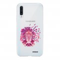 Coque Samsung Galaxy A50 silicone transparente Lion géométrique rose ultra resistant Protection housse Motif Ecriture Tendance Evetane
