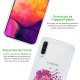 Coque Samsung Galaxy A50 silicone transparente Lion géométrique rose ultra resistant Protection housse Motif Ecriture Tendance Evetane