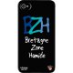 Coque rigide noire Hihihi Bretagne Zone Humide pour iPhone 4/4S