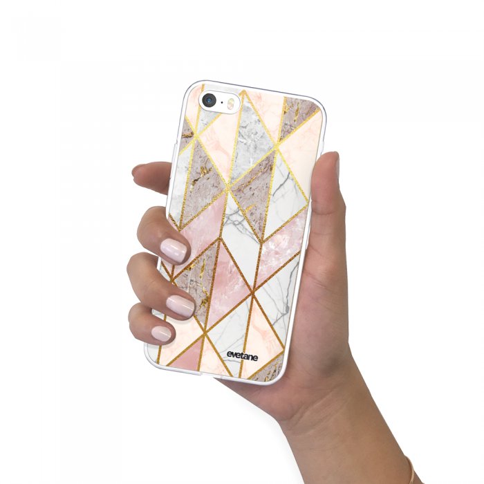Coque iPhone 5S,Coque iPhone SE,Coque iPhone 5,[Support anneau] Placage  brillant strass diamant Fleur Miroir Silicone Gel TPU Souple Housse Etui de
