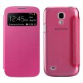 Etui livre avec fenêtre rose fushia dos transparent pour Samsung Galaxy S4 mini