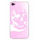 Autocollant +Coque Pink Neon Skull pour Apple iPhone 4/4S